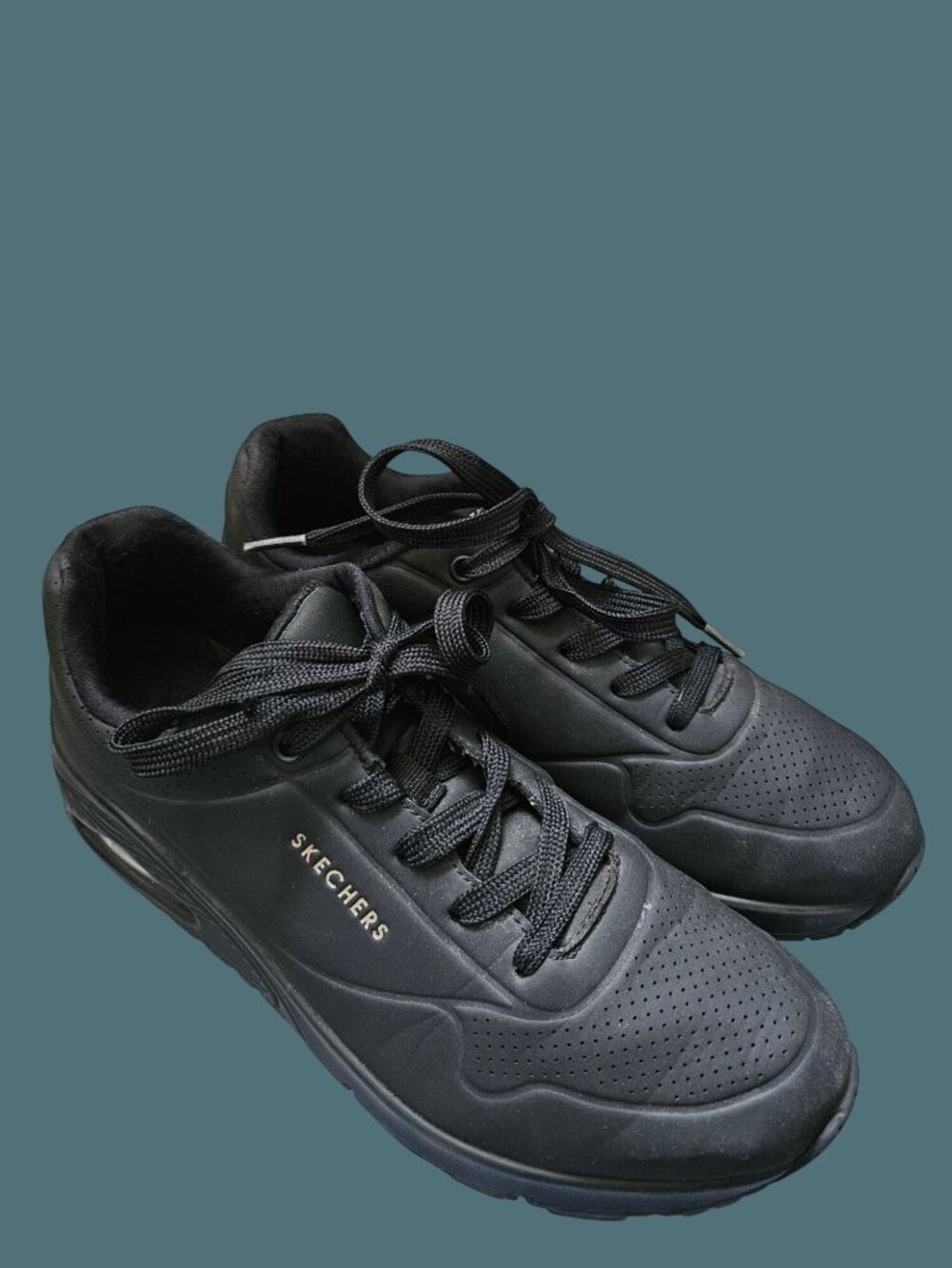 Skechers Black Street Uno Stand on Air "Wedge Fit" Sneakers Women Size 9 - Picture 7 of 14